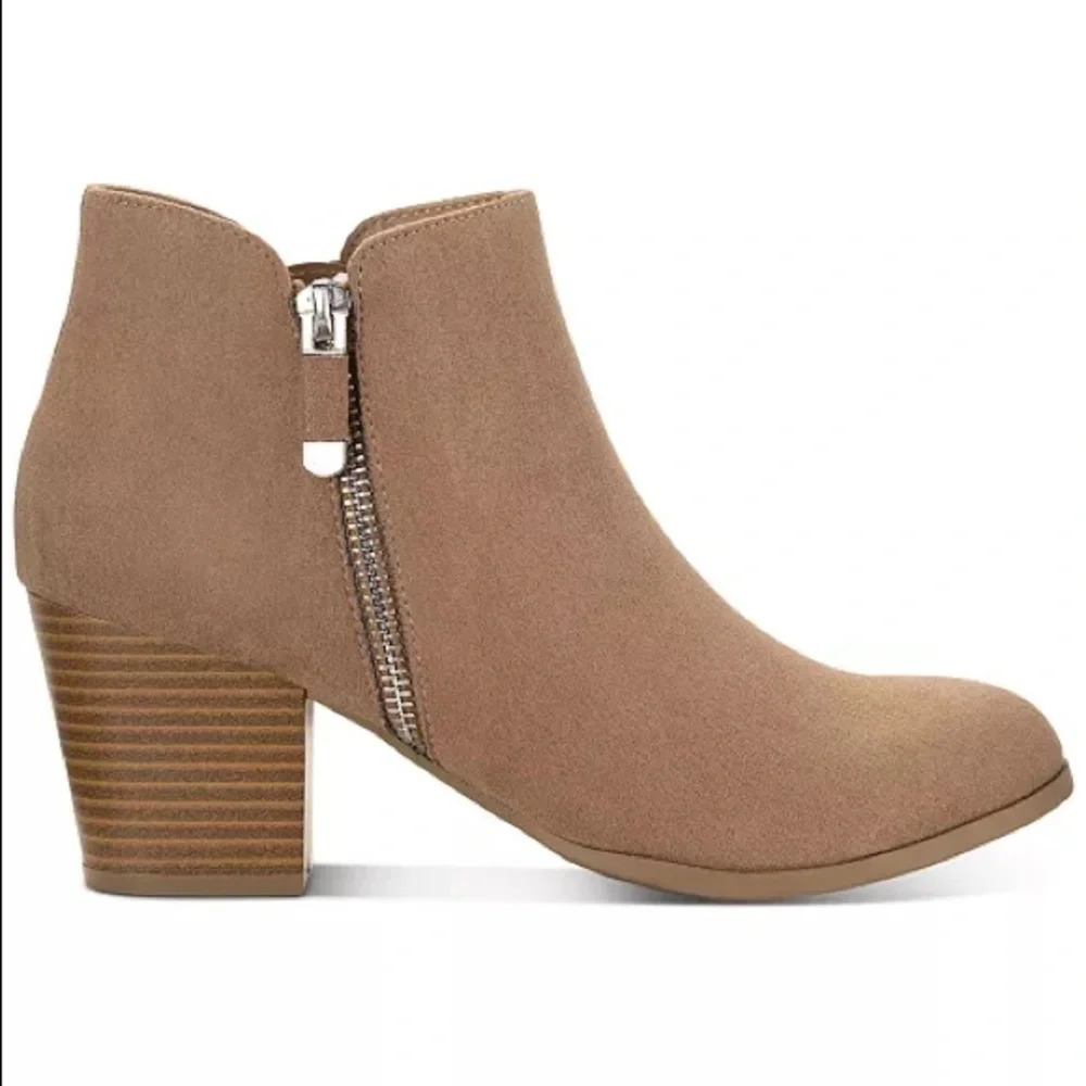 Style & Co Taupe Masrinaa Ankle Booties - Picture 2 of 5